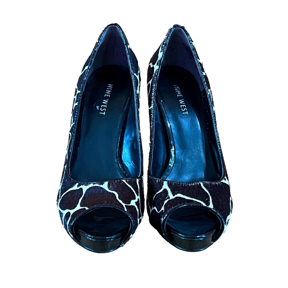 Nine West Animal Print Peep Toe High Heel Pumps